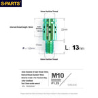 S-PARTS M10 to M10 Titanium Forward & Reverse Thread Motorcycle Mirror Adapter Bolt Upgrade