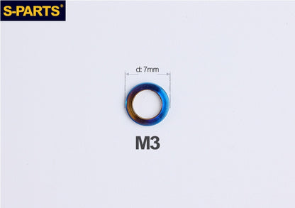 S-PARTS M3 / M4 / M5 / M6 / M8 / M10 / M12 TC4 Titanium Flat Washers for E-Bikes, Motorcycles & Bicycles