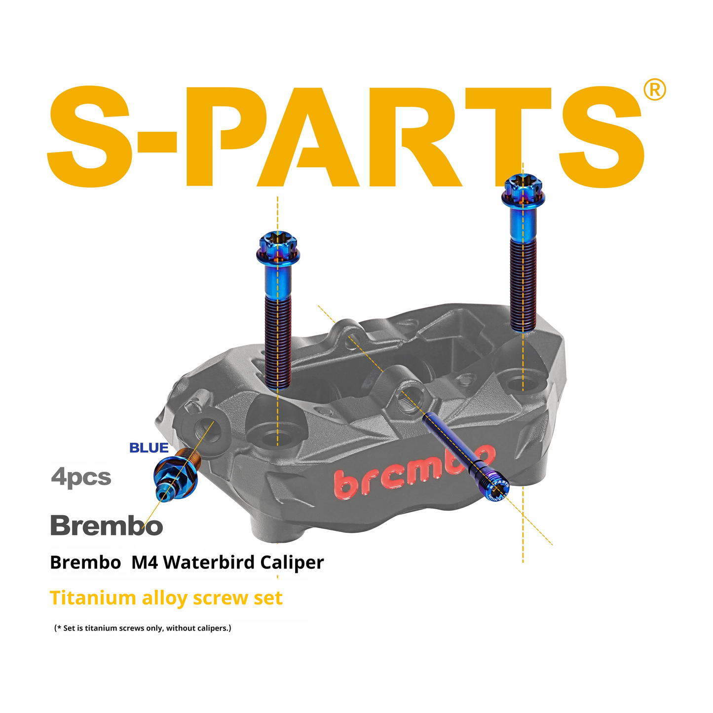 SPARTS Titanium Alloy Screw Set for Brembo M4 Waterbird Radiator Caliper Upgrade