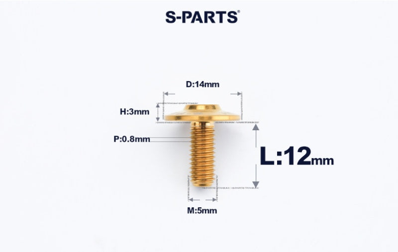 SPARTS A3 Dome Head M5 D14 Titanium Bolt | TC4 Motorcycle & E-Bike Fastener