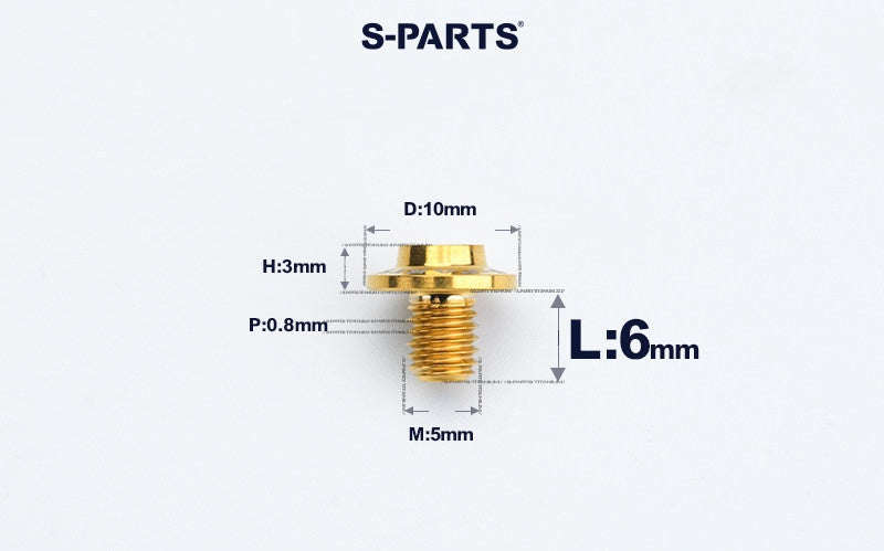 SPARTS A3 Countersunk Head M5 D10 Titanium Bolt TC4 Motorcycle & E-Bike Custom Fastener