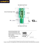 S-PARTS TC4 Titanium M8 to M8 Mirror Adapter Bolt | RH & LH Thread for Motorcycle / E-Bike