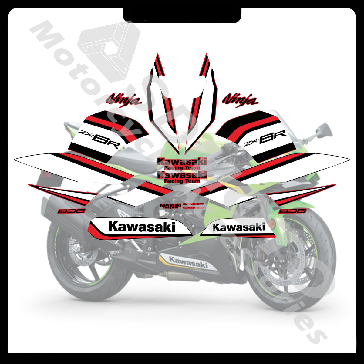 Kawasaki ZX-6R 636 2021-2025 Full Body Graphics Decals PVC Waterproof Motorcycle Fairing Stickers