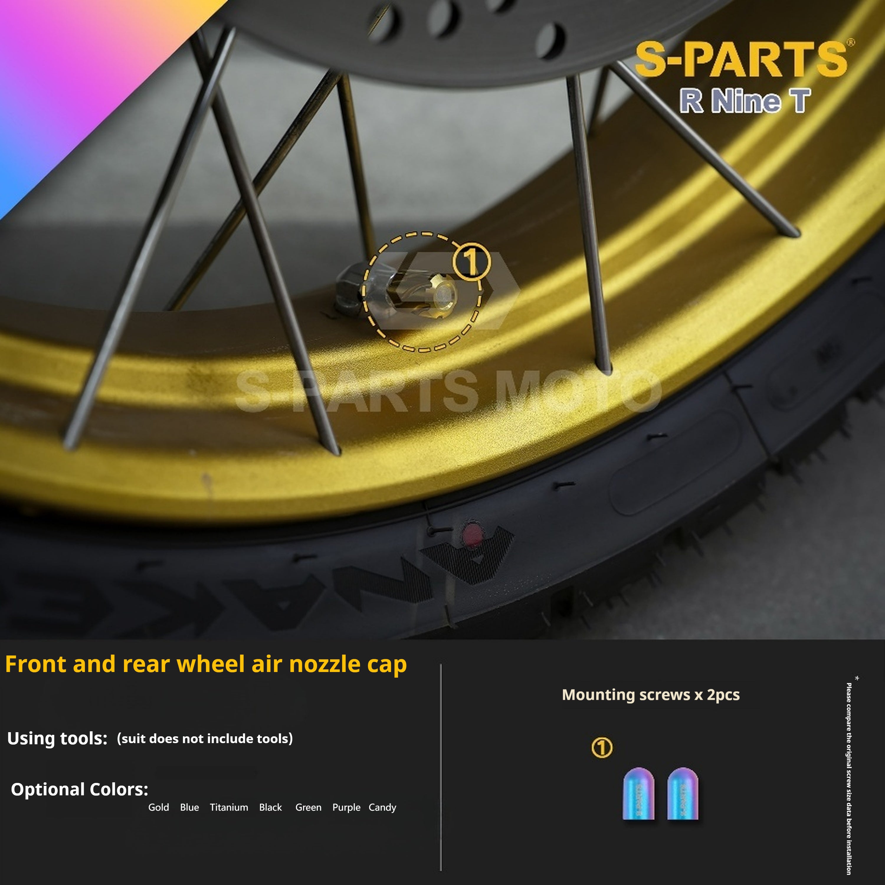 SPARTS BMW RnineT Titanium Alloy Screw Candy Color Kit for Motorcycle Modification