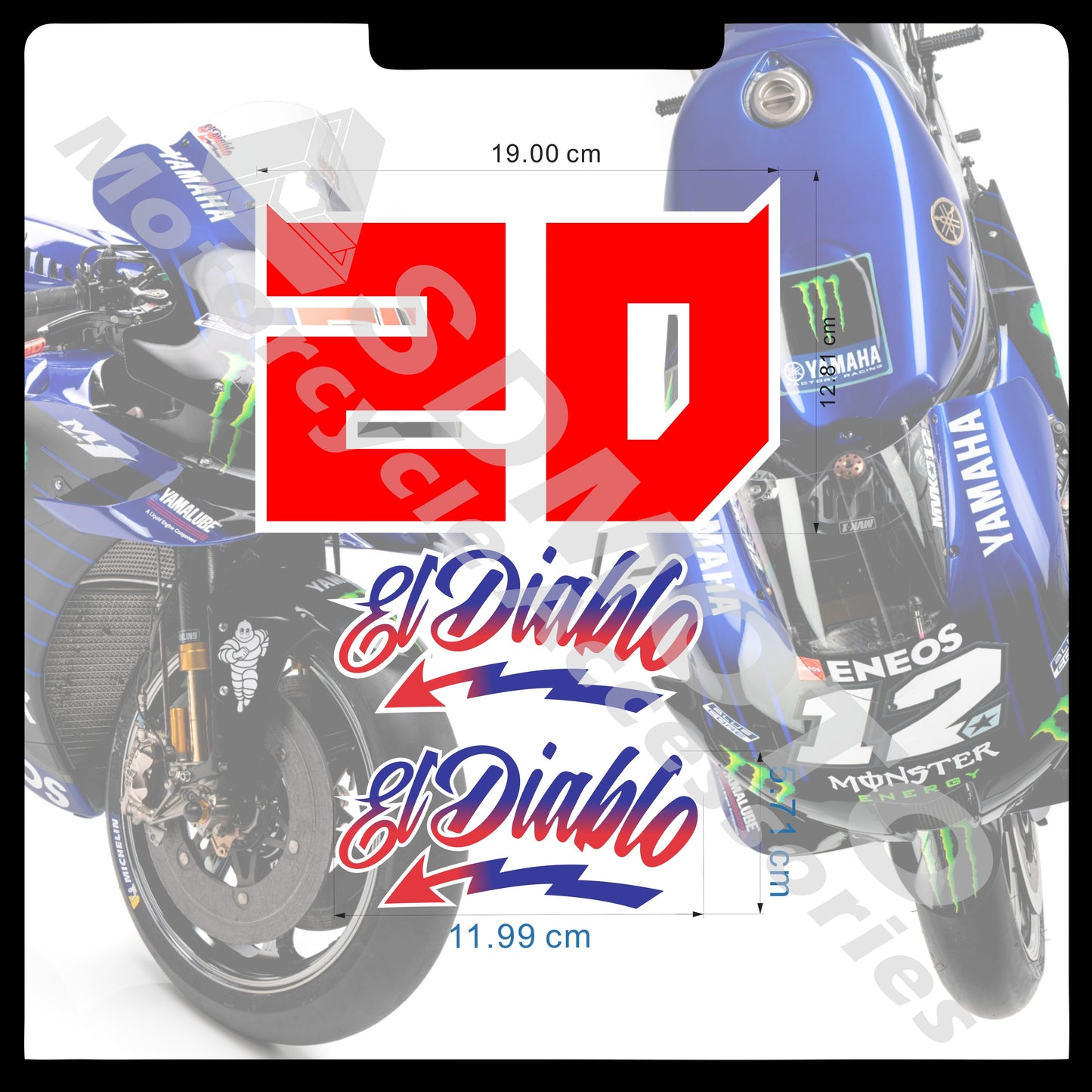 MotoGP Race Style Decal Kit for Yamaha R1 R25 R3 R6 (2019-2021) | Waterproof Reflective PVC Stickers