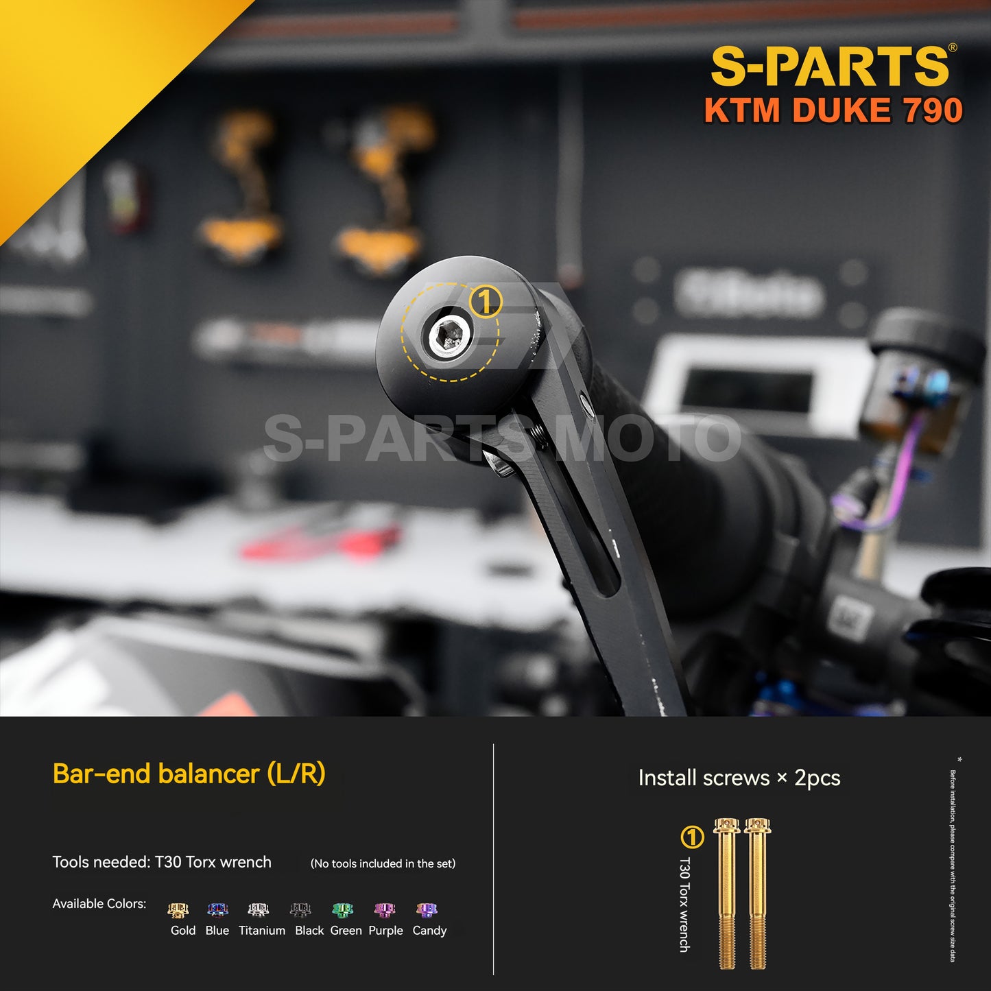 S-parts Titanium Styling & Bodywork Fairing Bolt Kit for KTM DUKE 790 | Premium Grade 5 Accessories