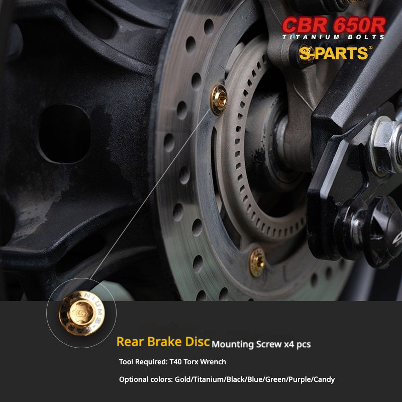 S-PARTS TC4 Titanium Bolt Kit for Honda CBR650R / CB650R | Full Motorcycle Upgrade