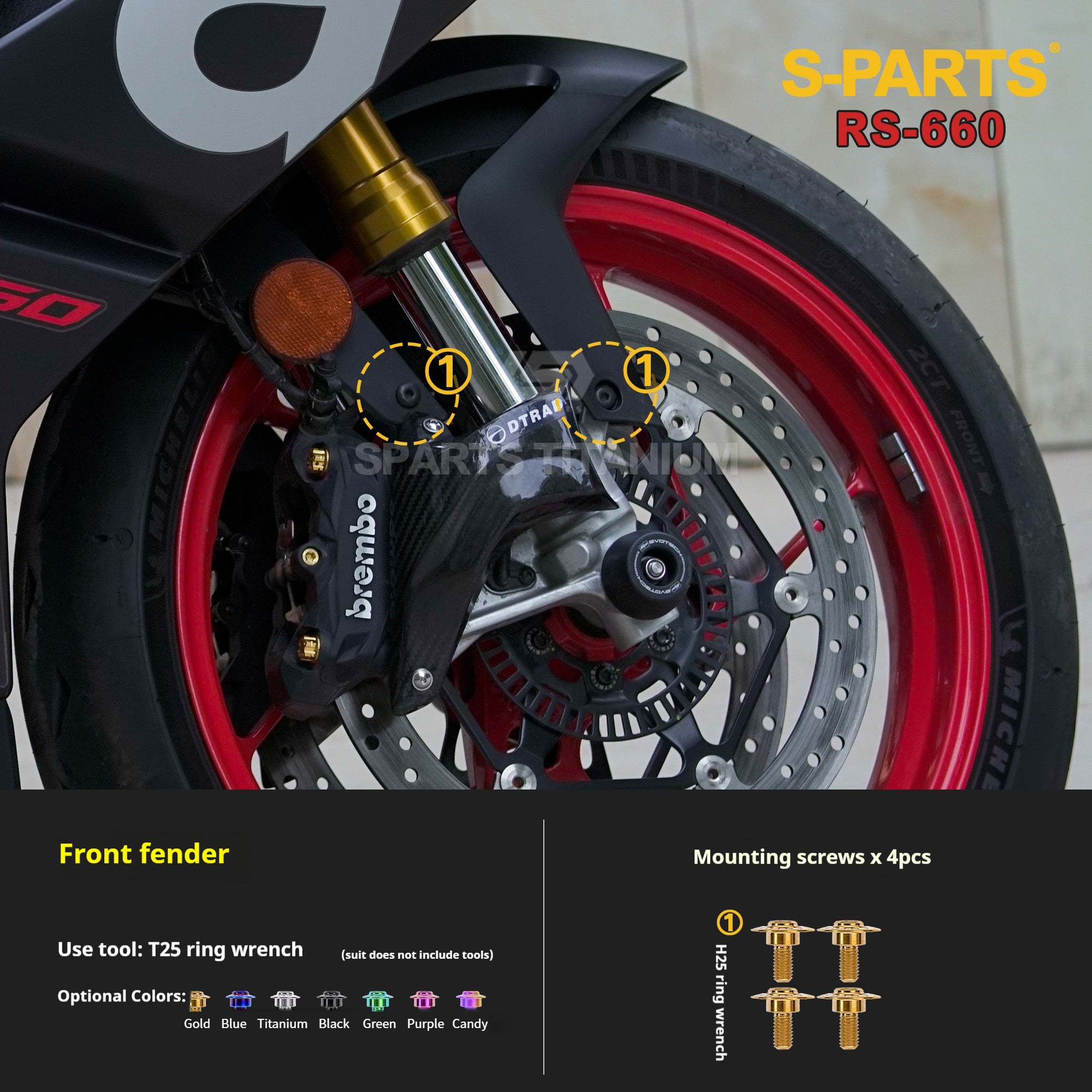 SPARTS Titanium Bolt Kit for Aprilia RS660 2021 – CNC Titanium Upgrade Kit