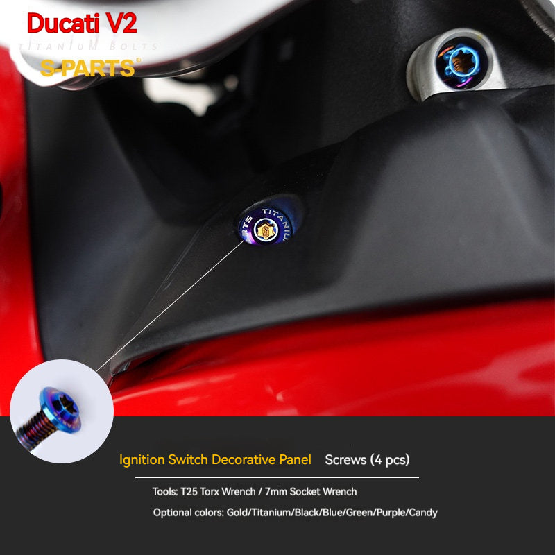 S-PARTS  Compatible with / Suitable for Ducati DUCATI V2 Full Titanium Bolt Kit
