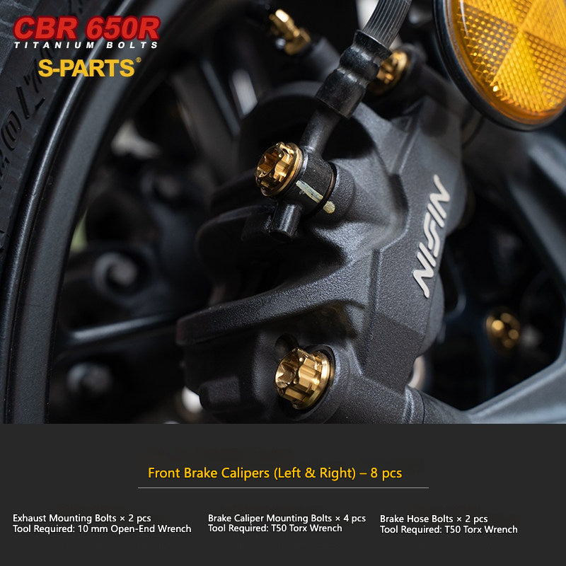 S-parts Titanium Safety, Braking & Handling Bolts Kit for Honda CBR650R