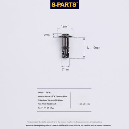 SPARTS Titanium Quick Release Race Fairing Fastener for Yamaha YZF-R1
