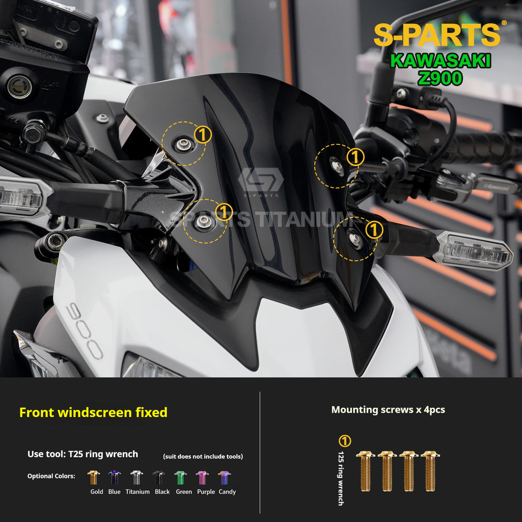 SPARTS Titanium Bolt Kit for Kawasaki Z900 2021 –  CNC Titanium Upgrade Kit - 1/2