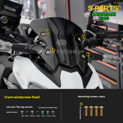 SPARTS TC4 Titanium Bolt Kit for Kawasaki Z900 2021 | Motorcycle Titanium Bolt Upgrade