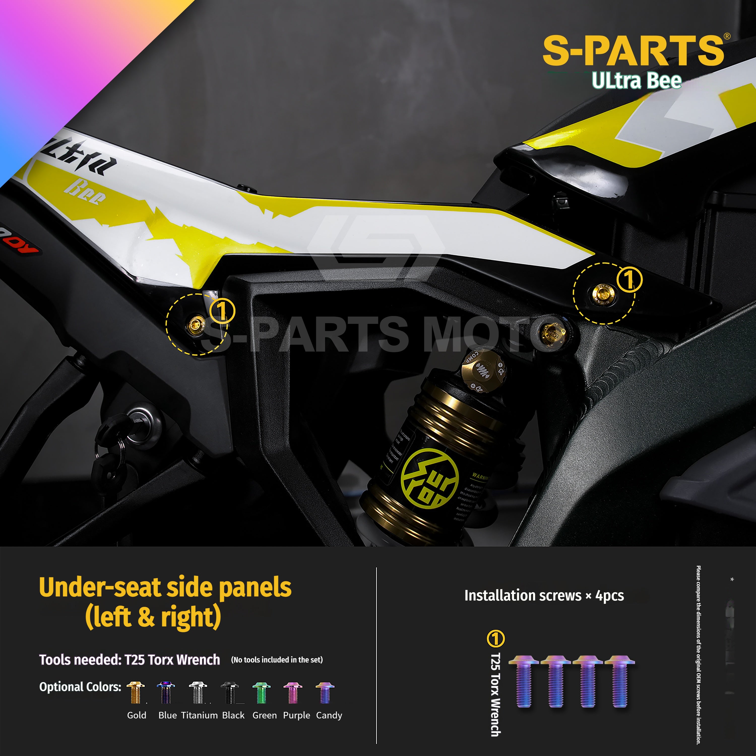 SPARTS Titanium Bolt Kit for Ultra Bee | Full Motorcycle Upgrade Set--candy