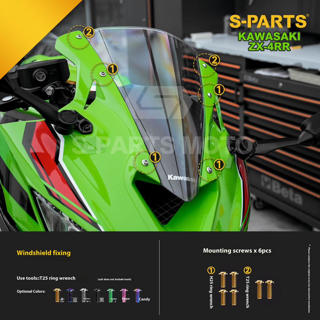 SPARTS TC4 Titanium Bolt Kit for Kawasaki ZX-4RR | Motorcycle Titanium Bolt Upgrade