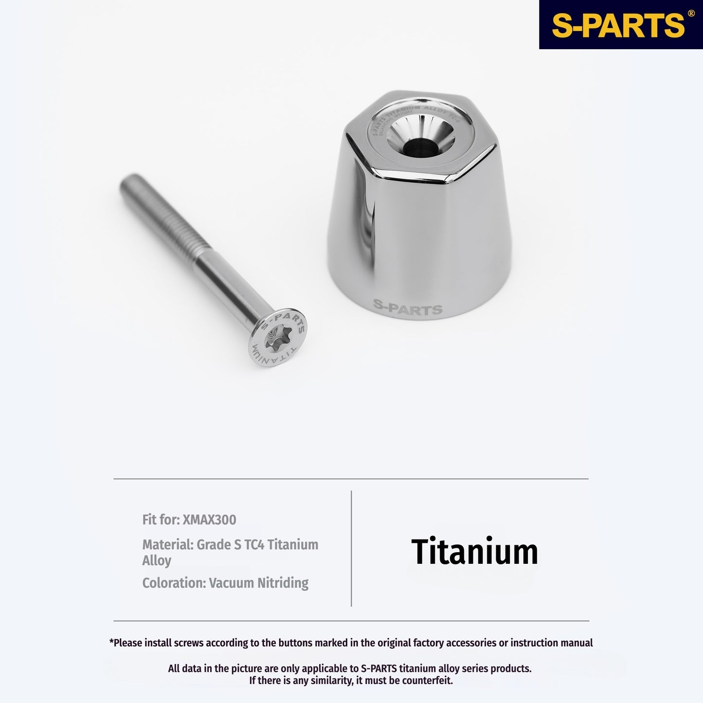 Yamaha XMAX 300 – TC4 Titanium Handlebar End Bolts Kit