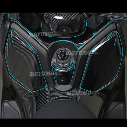 Yamaha XMAX 300 2023–2024 Thickened High-Gloss Carbon Fiber Body Protection Stickers