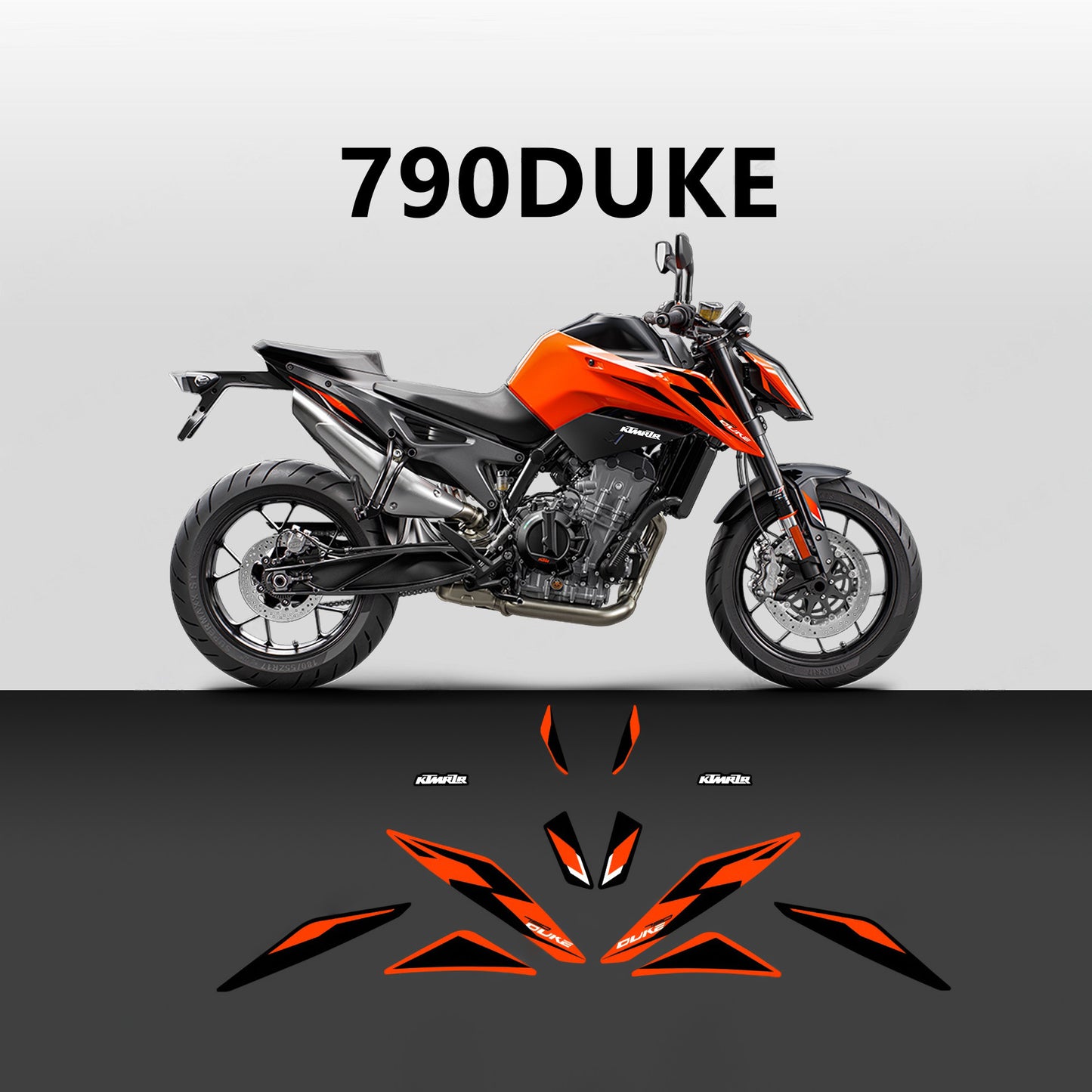 Factory Style Decal Sticker Kit for KTM DUKE 790 / 890 (2018-2022) - Gloss PVC Graphics Set