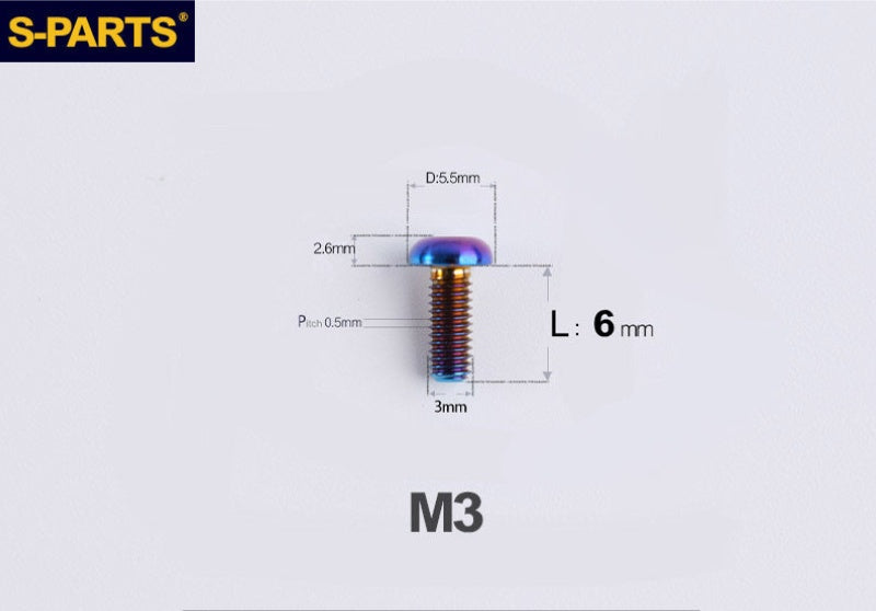 SPARTS A2 Button Head M3 Titanium Bolt