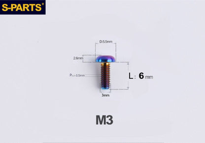 SPARTS A2 Button Head M3 Titanium Bolt