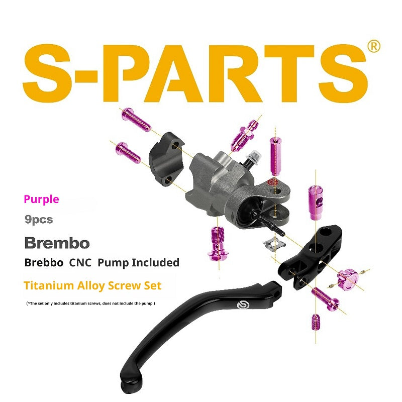 SPARTS Titanium Alloy Screw Kit for BREMBO CNC Master Cylinder – Bleeder & Reservoir Fixing Set