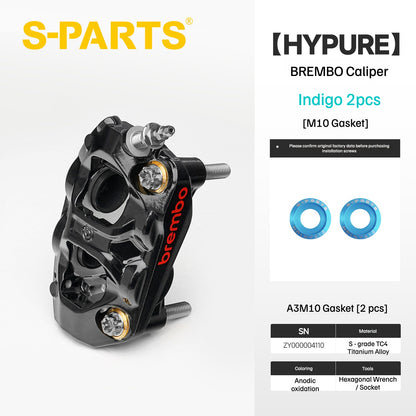 SPARTS Titanium Bolt Kit Compatible with BREMBO HYPURE Caliper - Indigo