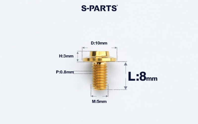 SPARTS A3 Countersunk Head M5 D10 Titanium Bolt TC4 Motorcycle & E-Bike Custom Fastener