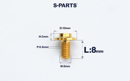 SPARTS A3 Countersunk Head M5 D10 Titanium Bolt TC4 Motorcycle & E-Bike Custom Fastener