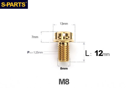 S-PARTS STAN M8 A3 Series Titanium Bolts – Standard Head TC4 Fasteners for Motorcycle & E-Motorcycle