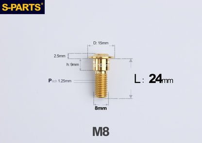 SPARTS M8 Stepped Button Head TC4 Titanium Bolt