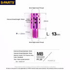 S-PARTS TC4 Titanium M8 to M8 Mirror Adapter Bolt | RH & LH Thread for Motorcycle / E-Bike