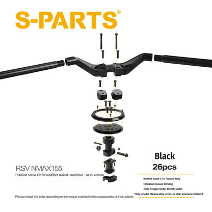 SPARTS RSV NMAX155 Handlebar Conversion Titanium Bolt Upgrade Fastener Kit