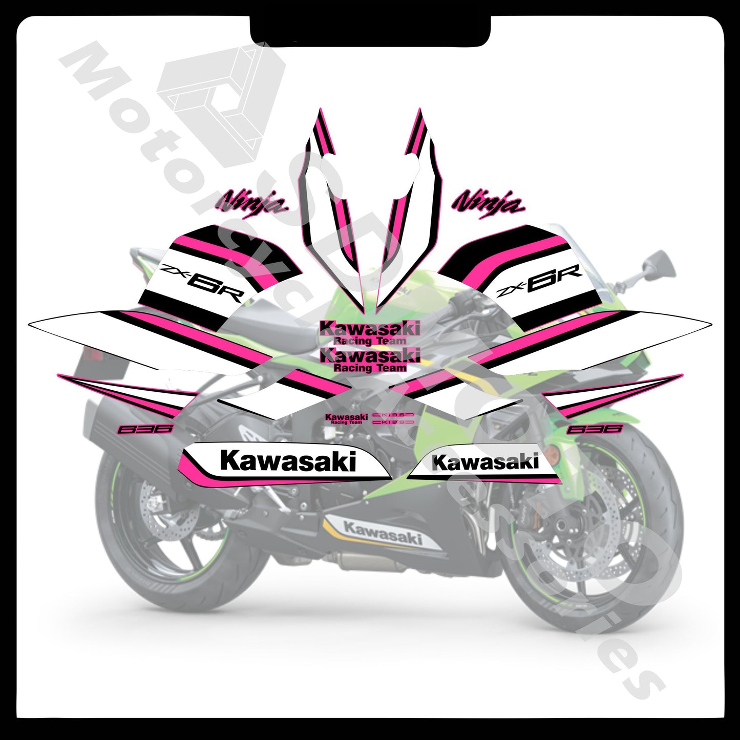 Kawasaki ZX-6R 636 2021-2025 Full Body Graphics Decals PVC Waterproof Motorcycle Fairing Stickers