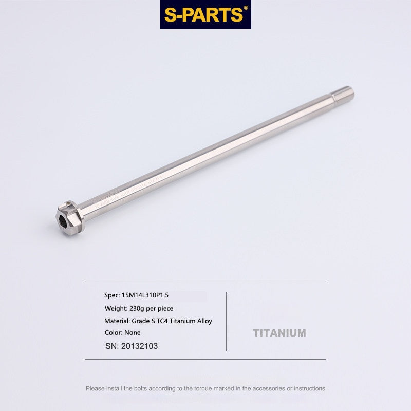 SPARTS TC4 Titanium Single-Flange Axle – Ø15mm M14×P1.5 L310mm for Motorcycles & Electric Motorcycles