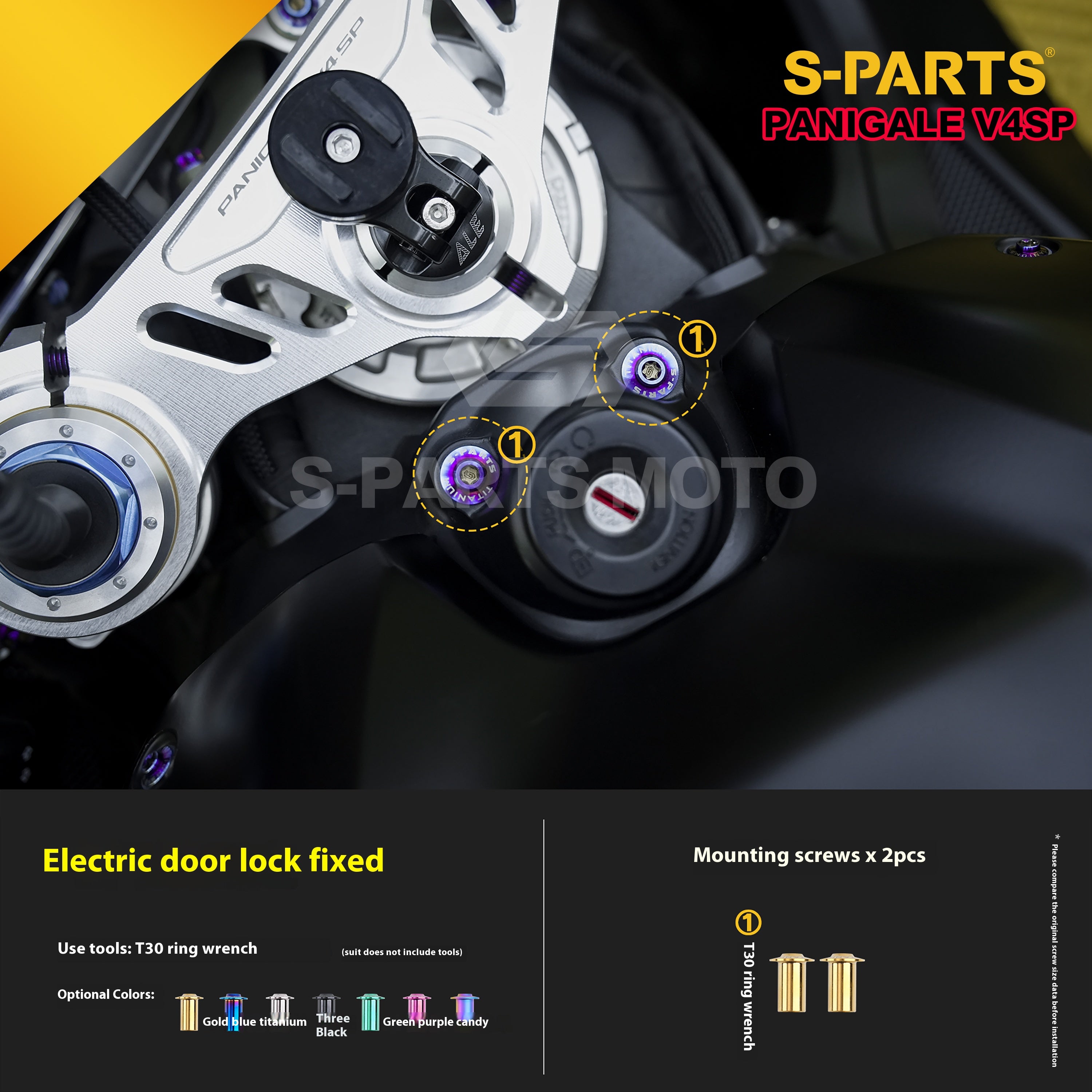 SPARTS TC4 Titanium Bolt Kit for Ducati Panigale V4SP Motorcycle