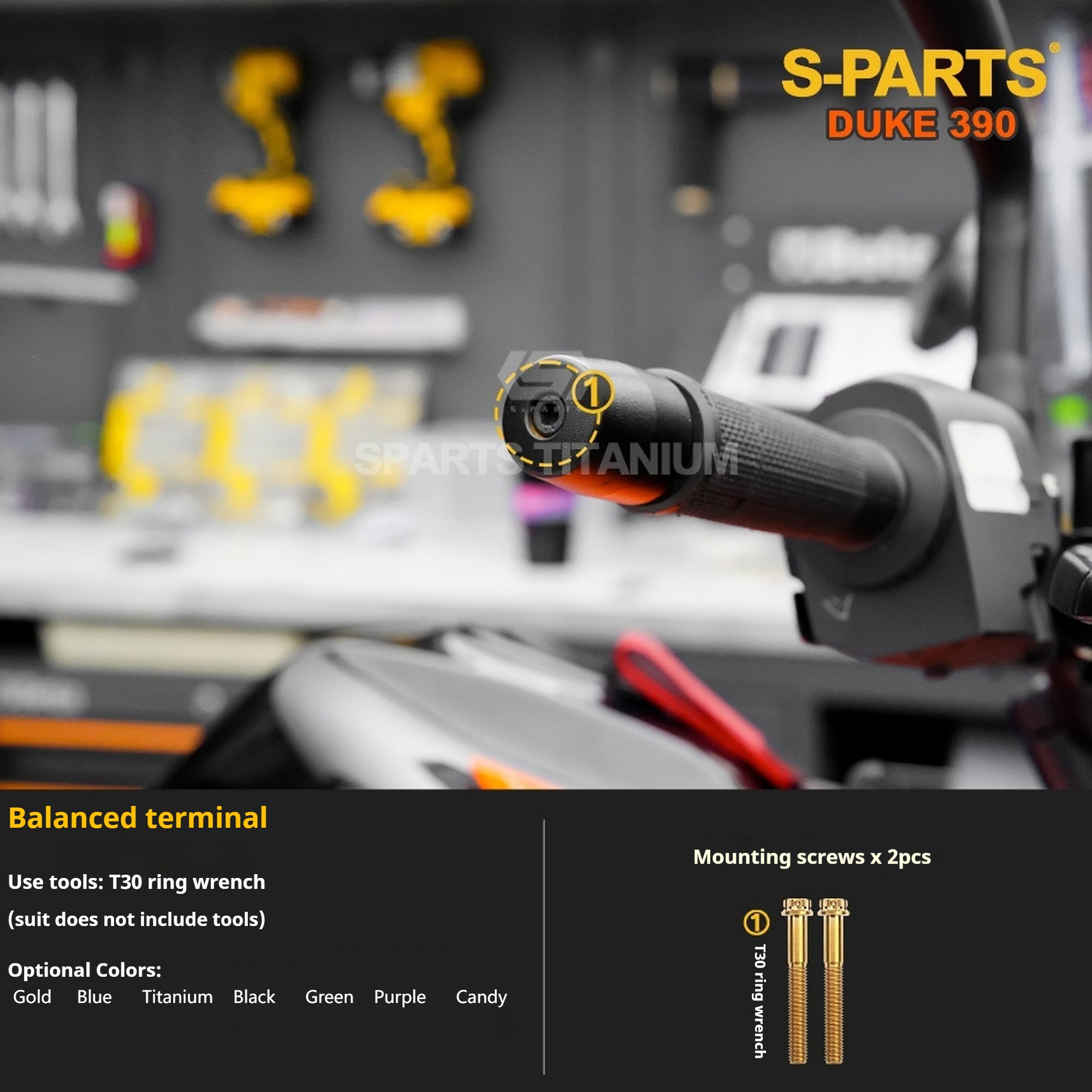 SPARTS Stan KTM DUKE 390 Dedicated · TC4 Titanium Full Motorcycle Bolt Kit