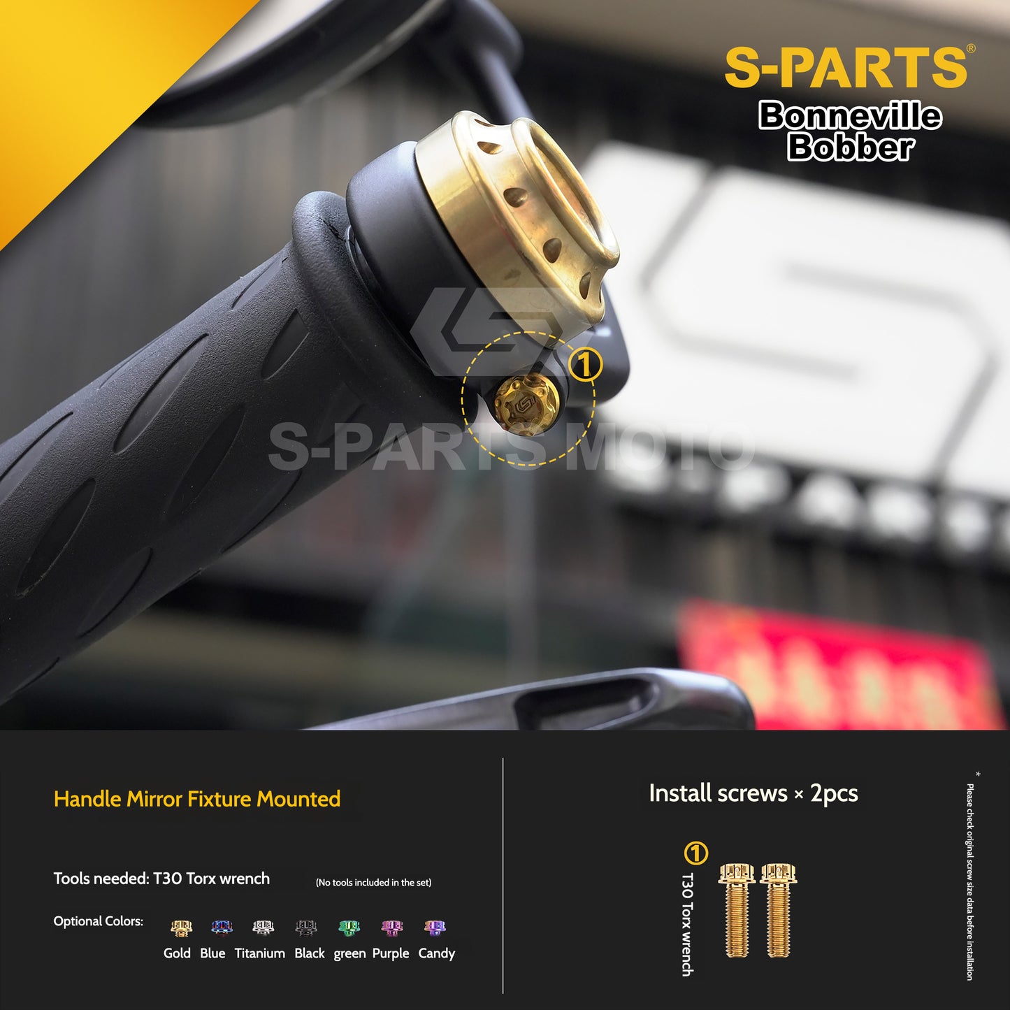 SPARTS Titanium Set Screws for Triumph Bonneville Bobber Motorcycle Modification