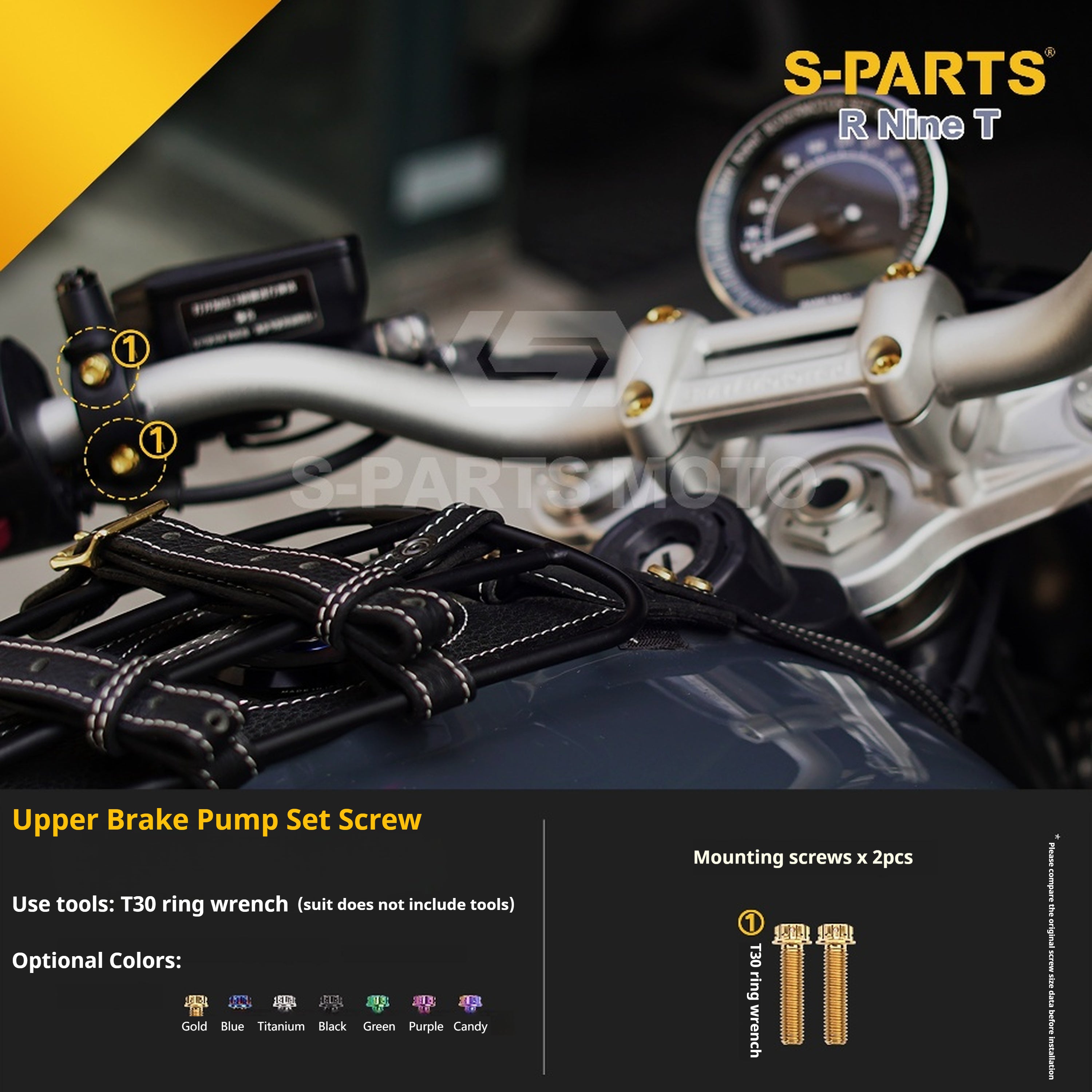 SPARTS BMW RnineT Titanium Alloy Motorcycle Bolt Upgrade Kit