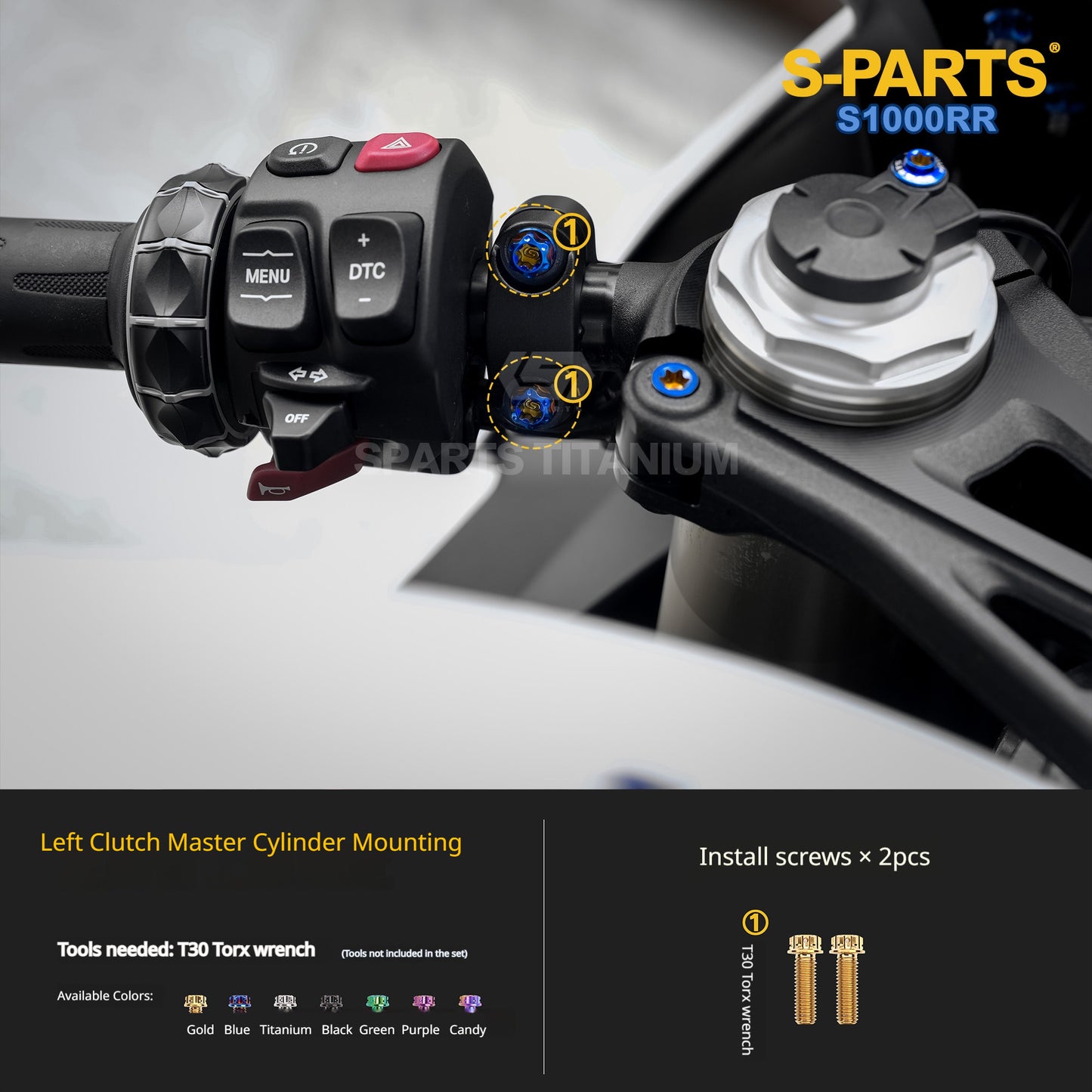 SPARTS Titanium Chassis Bolt Kit Brake Disc Caliper Sprocket Screws for BMW S1000RR