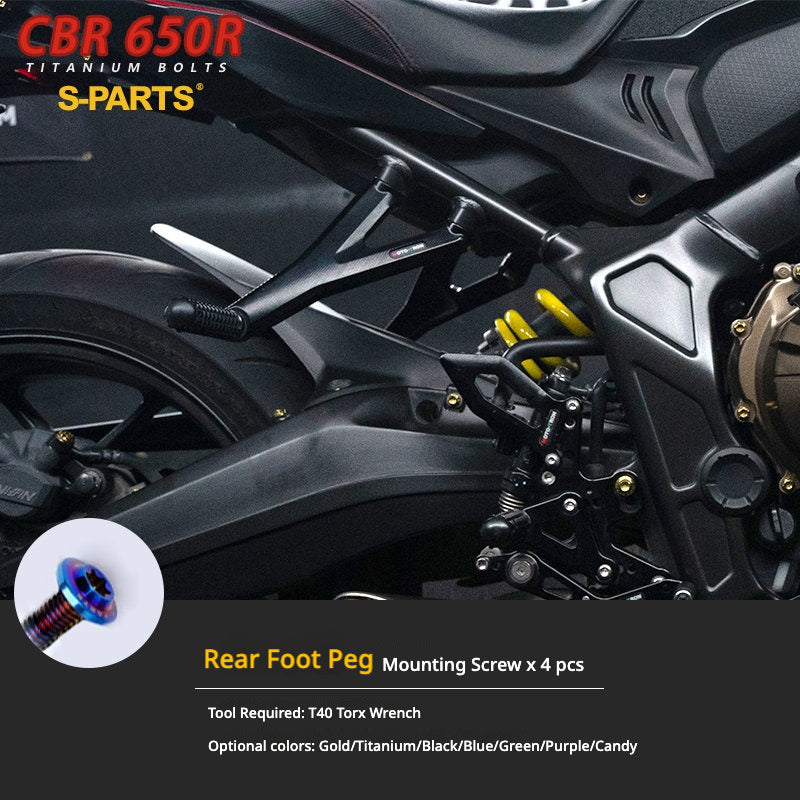 S-PARTS TC4 Titanium Bolt Kit for Honda CBR650R / CB650R | Full Motorcycle Upgrade