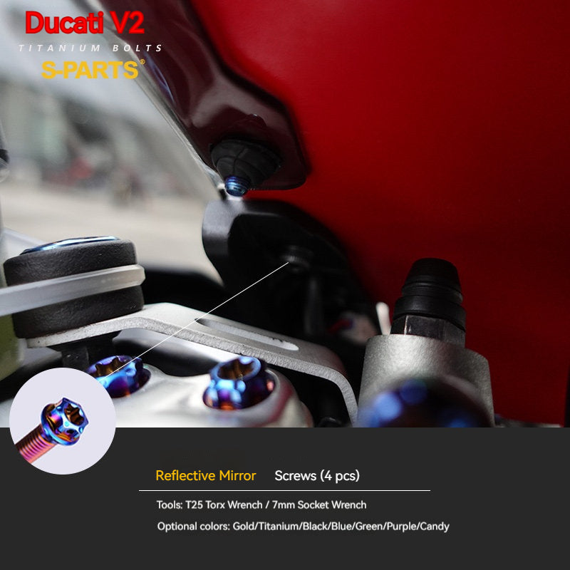 S-PARTS  Compatible with / Suitable for Ducati DUCATI V2 Full Titanium Bolt Kit