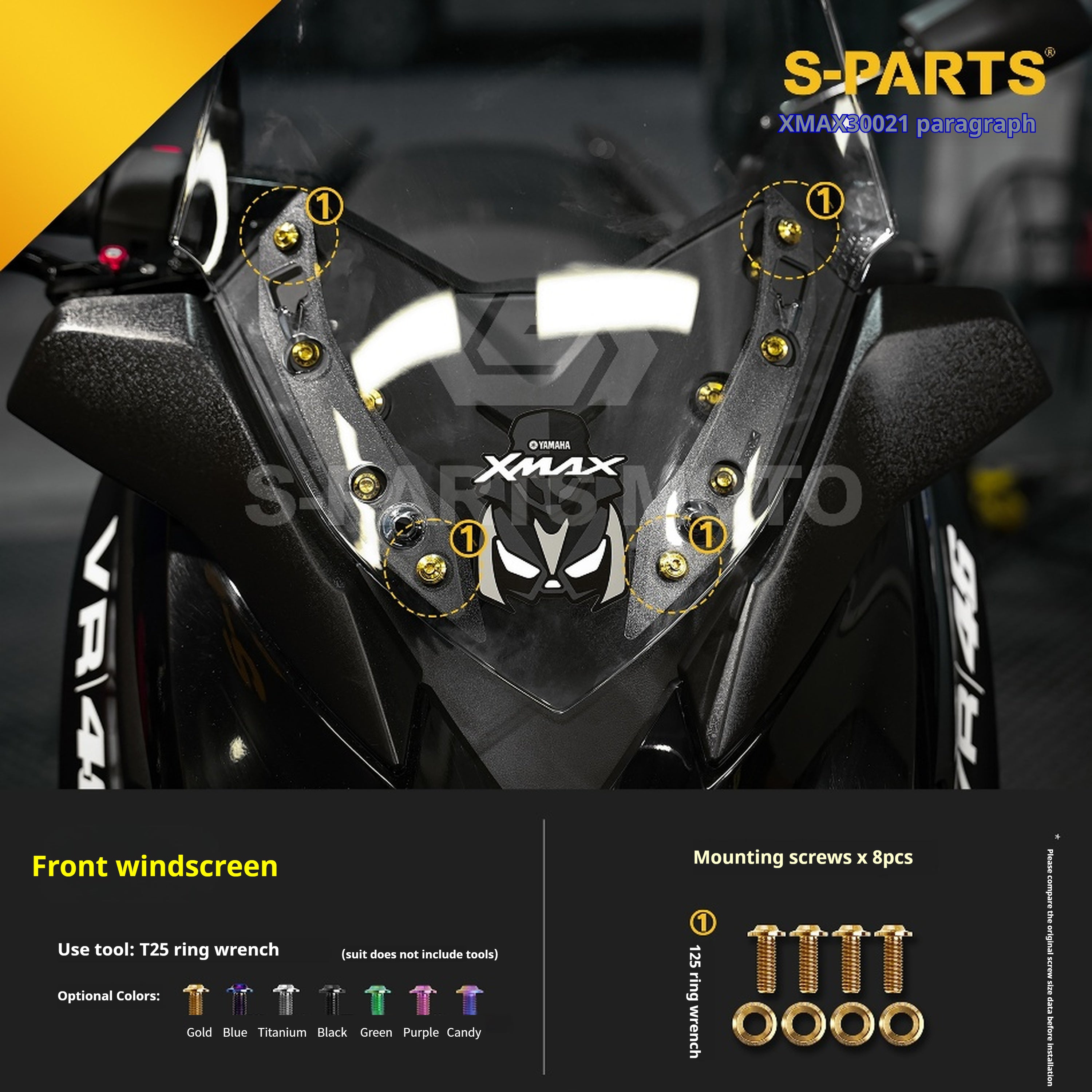 SPARTS Titanium Screw Set for Yamaha XMAX 300 2021 –  CNC Titanium Upgrade Kit