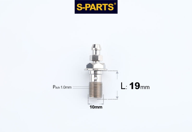 SPARTS M10 Single-Hole Banjo Bolt with Bleeder – Hex Head Titanium Bolt P1.0 / P1.25 for E-Bikes, Motorcycles & Bicycles