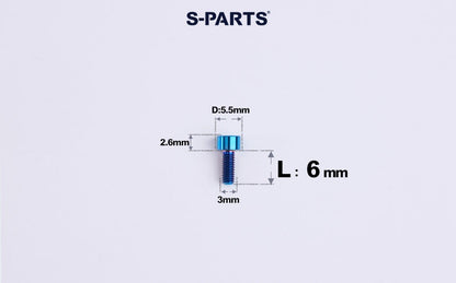 SPARTS M3 L6-20 Classic Button Head Blue Titanium Bolt