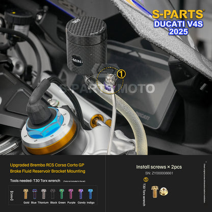S-PARTS Titanium Front Fairing and Cockpit Fastener Kit for Ducati Panigale V4S 2025