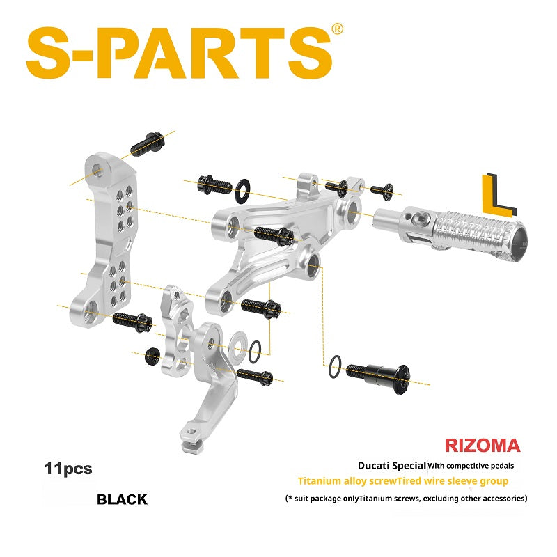 SPARTS Rizoma Footpeg Bolts for Ducati – Custom Left & Right Footpeg Bolts in Titanium & Other Color Options