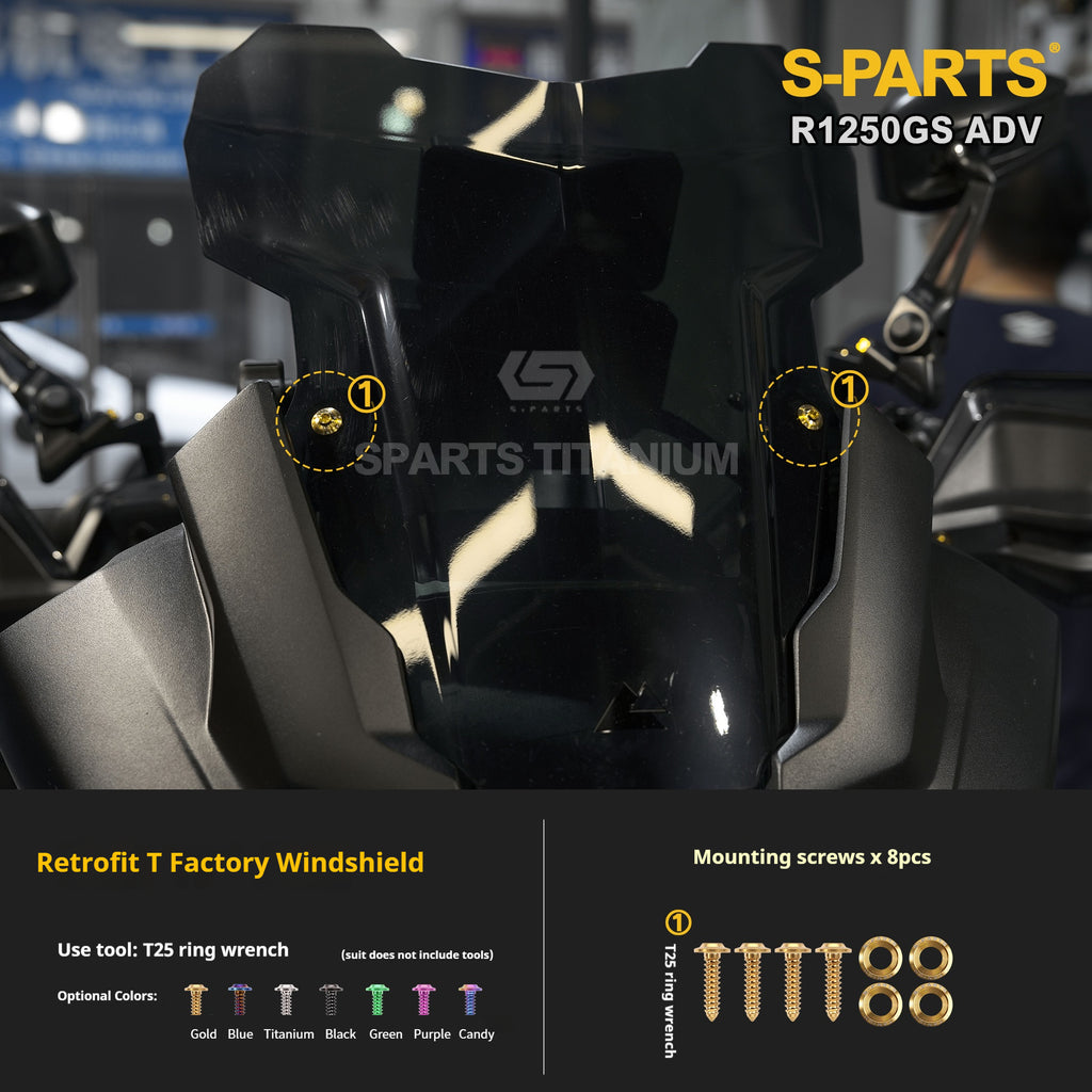SPARTS Titanium Bolt Kit for BMW R 1250GS ADV – Custom Candy Color & CNC Titanium Upgrade Kit