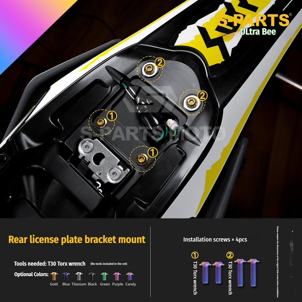 SPARTS Titanium Bolt Kit for Ultra Bee | Full Motorcycle Upgrade Set--candy