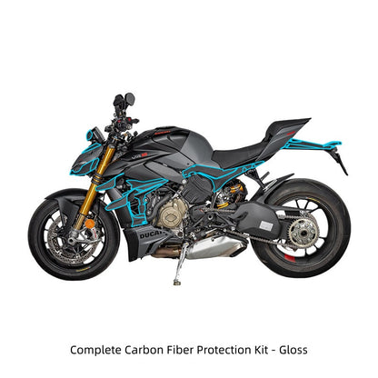 Full Carbon Fiber Protection Kit for Ducati Streetfighter V4 S 2024 PVC Scratch-Resistant Body Protection Film