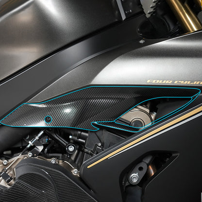 SPARTS Carbon Fiber Protective Stickers for QJMotor SRK 800 – Motorcycle Body Protection Decals